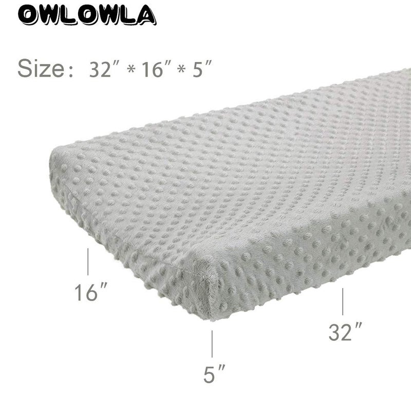 Owlowla غطاء وسادة تغيير أوولولا، أوراق طاولة تغيير ناعمة بنقاط مينيكي للأطفال الذكور والإناث (أسود) - Image 5